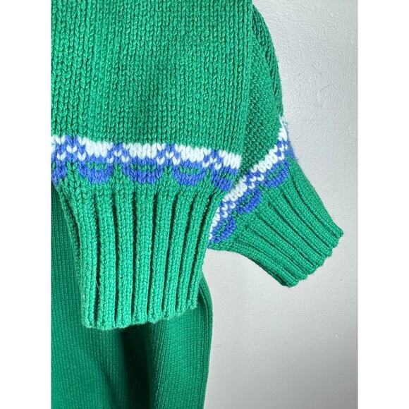 BODEN Men’s Fair Isle Quarter zip Sweater Green wool blend XXL Holiday Christmas - Picture 3 of 7